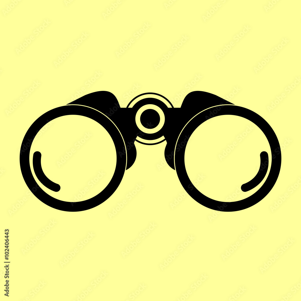 Binocular sign. Flat style icon Binocular sign. Flat style icon
