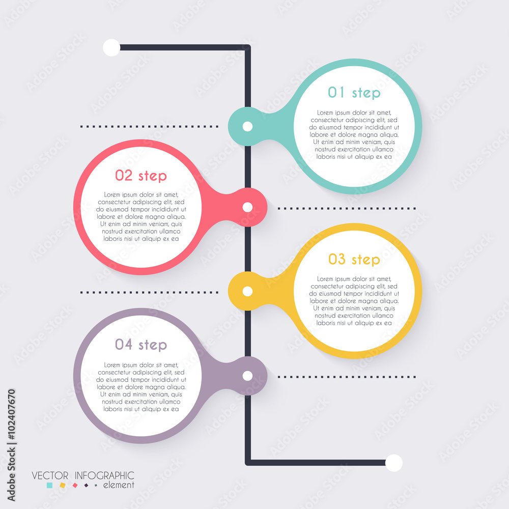Fototapeta premium Vector colorful info graphics for your business presentations. C