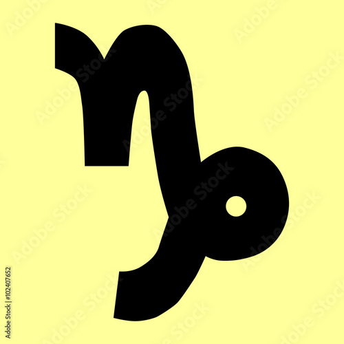 Capricorn sign. Flat style icon