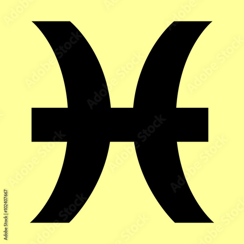 Pisces sign. Flat style icon