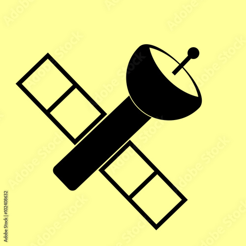 Satellite sign. Flat style icon