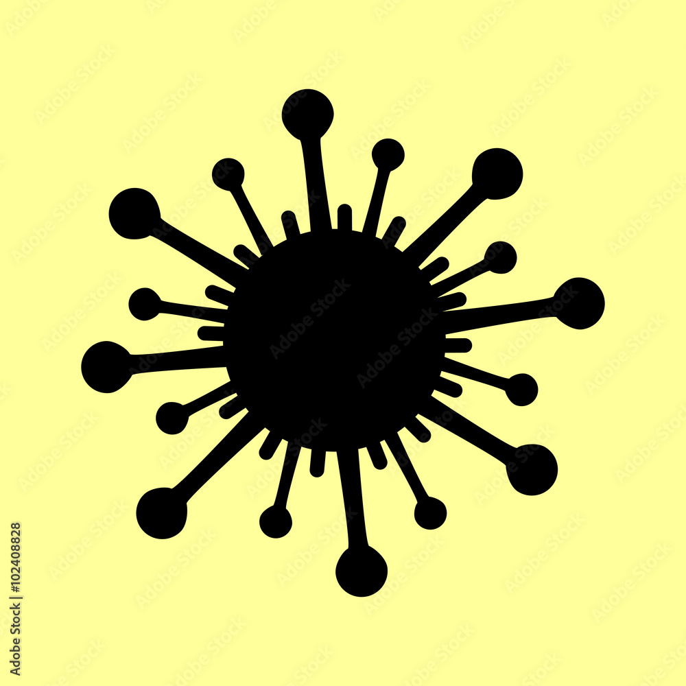 Virus sign. Flat style icon Virus sign. Flat style icon