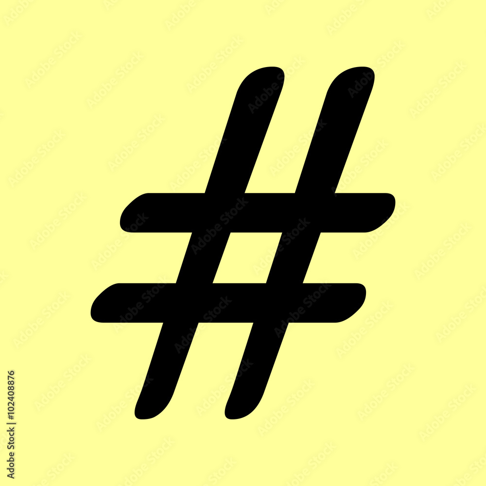 Obraz premium Hashtag sign. Flat style icon