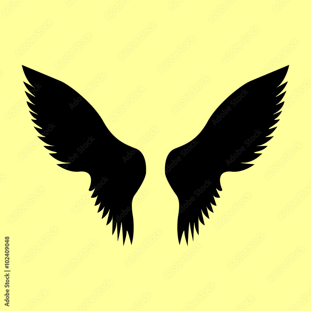 Obraz premium Wings sign. Flat style icon