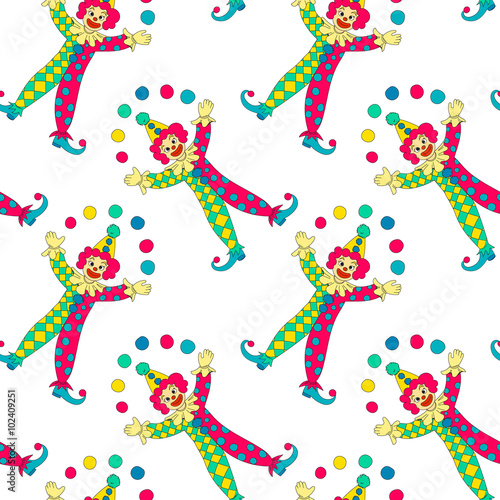 clowns seamless pattern background