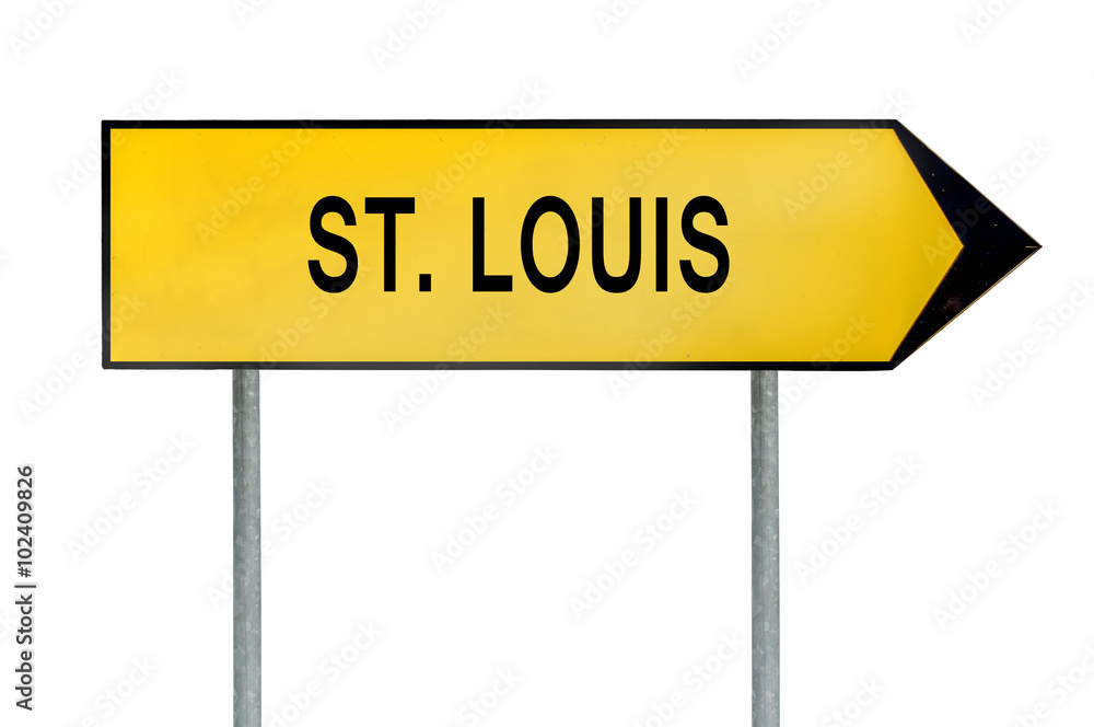 Yellow street concept sign St. Louis isolated on white Yellow street concept sign St. Louis isolated on white