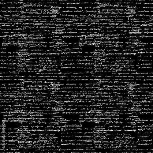 Seamless pattern with handwriting text. Calligraphy text, chalk board. Natural hand writing style. Archives, science, geometry, math, physics, electronic engineering subjects. Natural writing style.