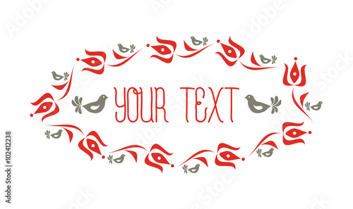 Template with traditional Hungarian floral motif