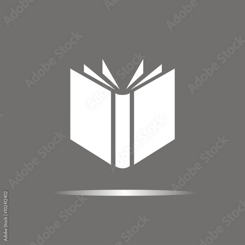 Icono de un libro abierto sobre fondo oscuro. Ilustración vectorial