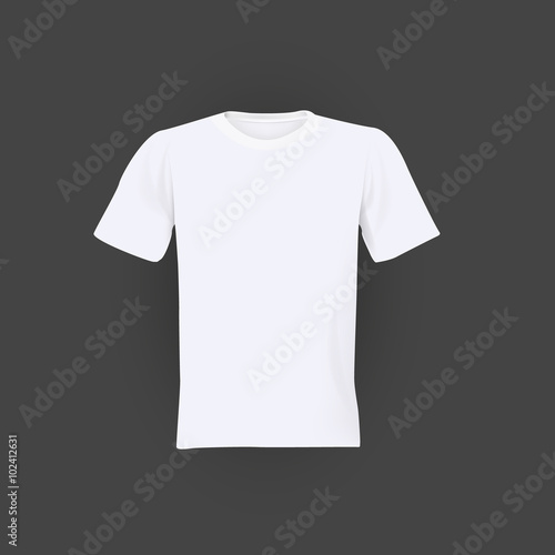 white T-shirt template isolated on black background
