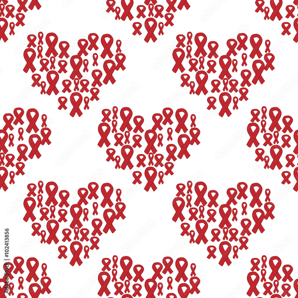 Seamless pattern of red ribbon Seamless pattern of red ribbon