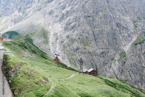 Summer Hiking Trip around a Lake in the Alps photo