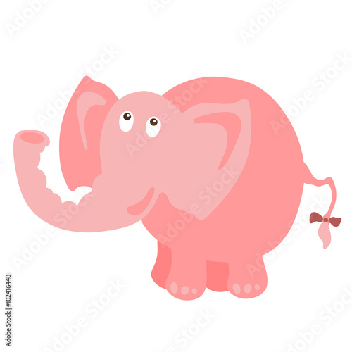 Fototapeta Naklejka Na Ścianę i Meble -  Isolated pink elephant