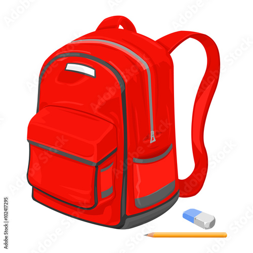 Isometric vector Illustration of a Red Schoolbag icon.
Backpack a concept for learning and education.