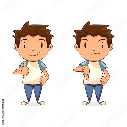 Child thumbs up thumbs down