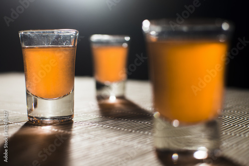 Fotografia three glasses for schnapps