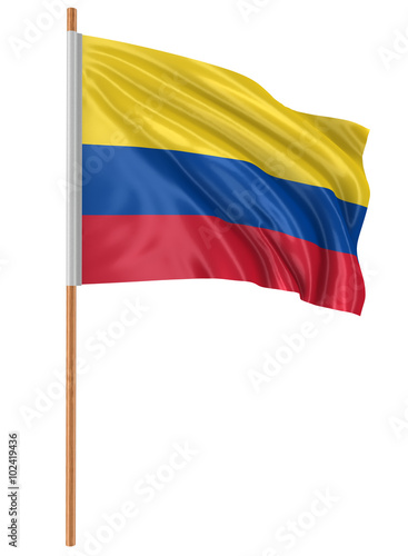3D Colombian flag with fabric surface texture. White background. Image with clipping path Free Download 3D Colombian flag with fabric surface texture. White background. Image with clipping path - GFXLoad