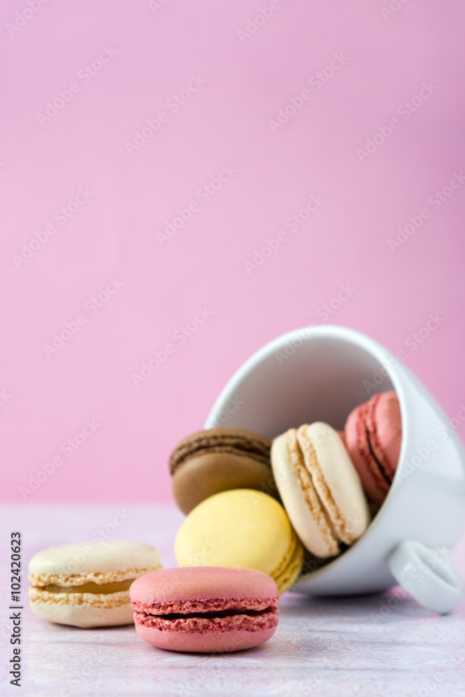 colorful macarons out of a cup colorful macarons out of a cup