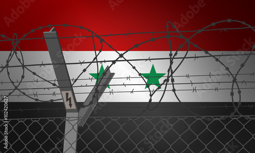Grenzzaun mit Stacheldraht - Syrien