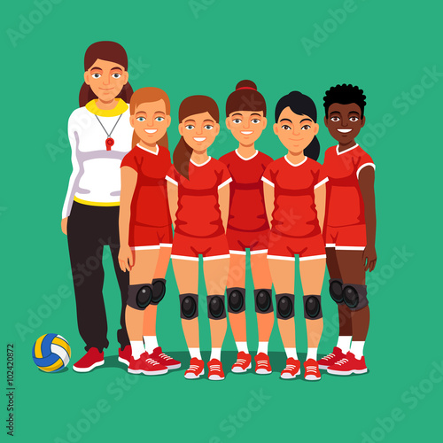 School women volleyball team © iconicbestiary