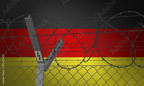 Grenzzaun mit Stacheldraht - Deutschland