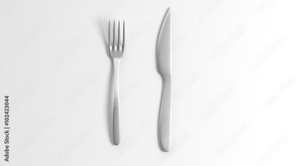 Fork and knife, isolated on white background. Fork and knife, isolated on white background.
