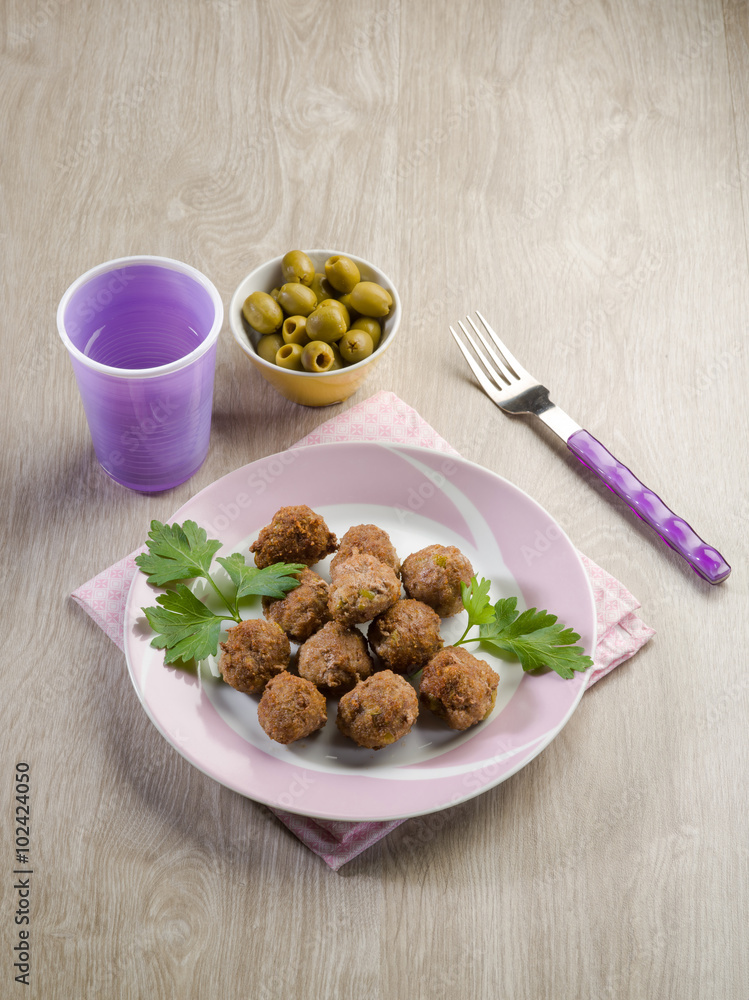 meatballs with meat and olives meatballs with meat and olives