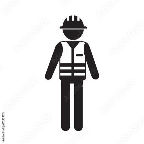 Construction Worker People Icon Illustration design