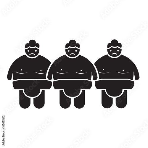 Sumo wrestling People Icon Illustration design
