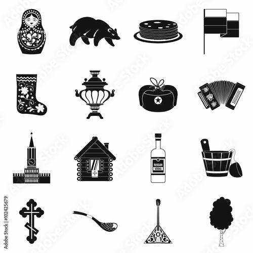 Russia black simple icons