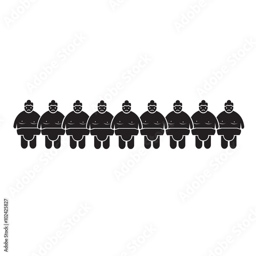 Sumo wrestling People Icon Illustration design