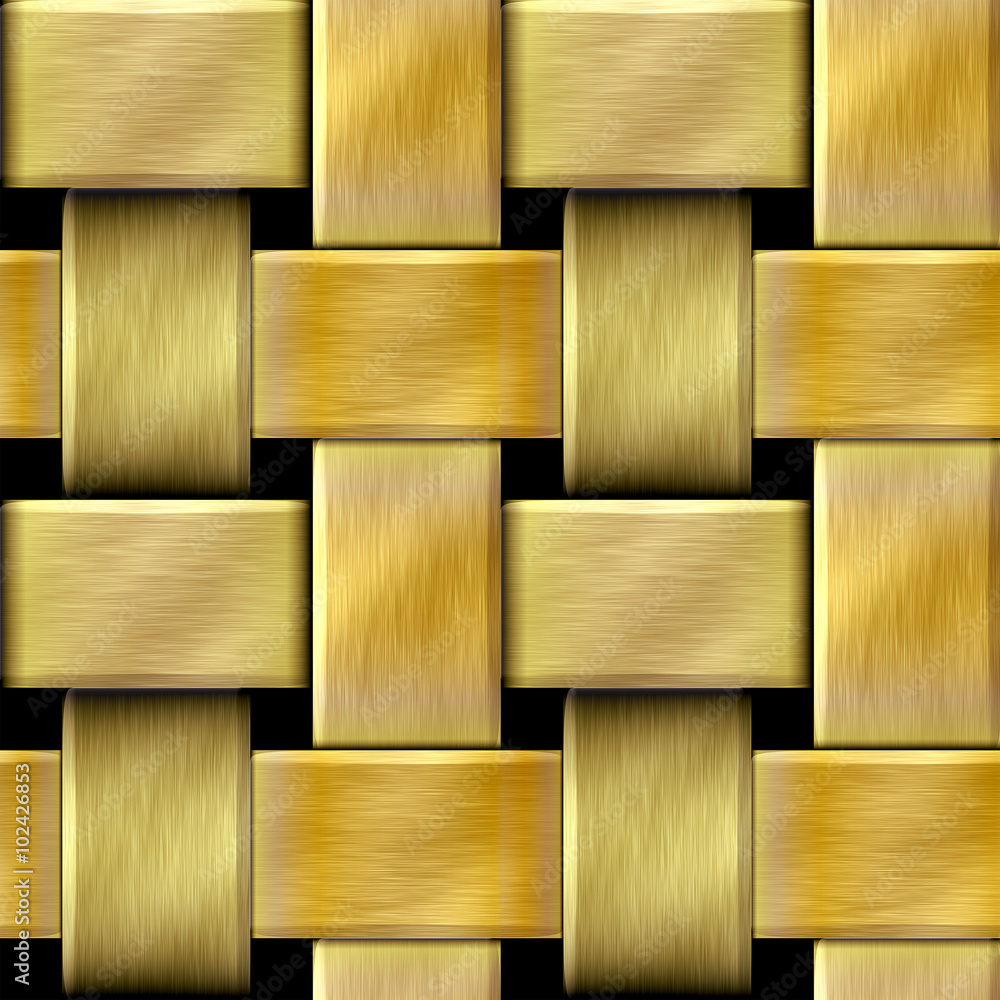 Abstract seamless metal pattern with brushed gold rods on a black background Abstract seamless metal pattern with brushed gold rods on a black background