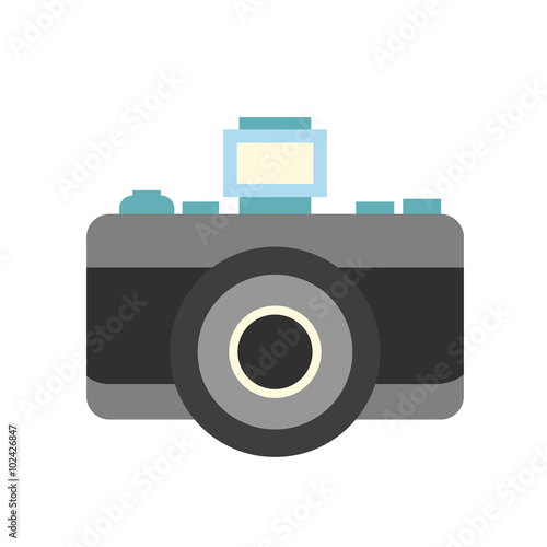 Retro camera flat icon 