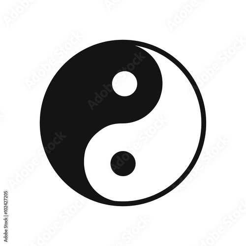 Yin yang flat icon