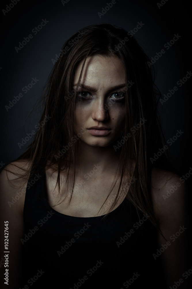 Close up photo of sorrow sad girl Close up photo of sorrow sad girl