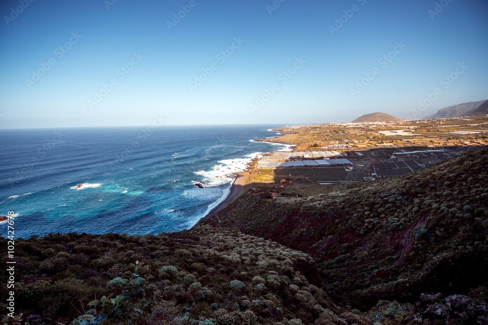 Aerial view on Tenerife island coastline Aerial view on Tenerife island coastline