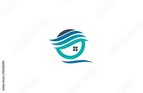 house real estate beach logo