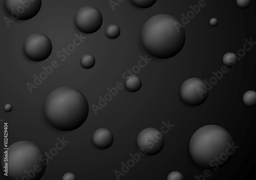 Abstract black circle balls background
