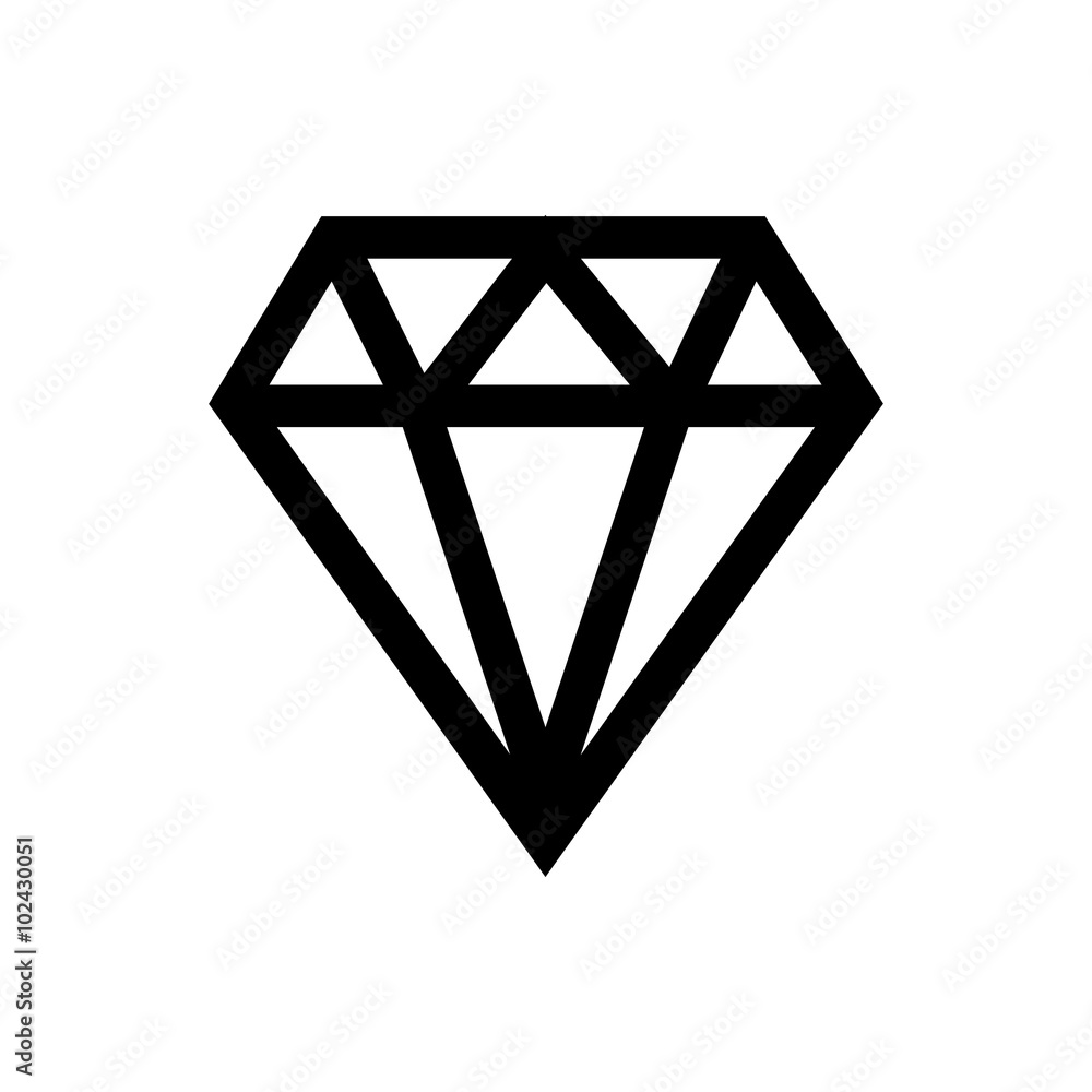 Diamond line icon. Diamond line icon.