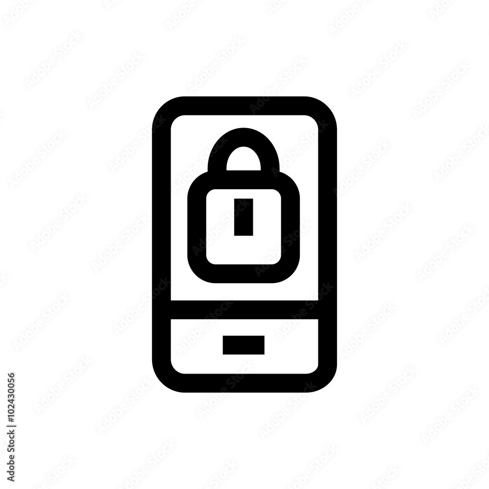 Mobile banking line icon Mobile banking line icon