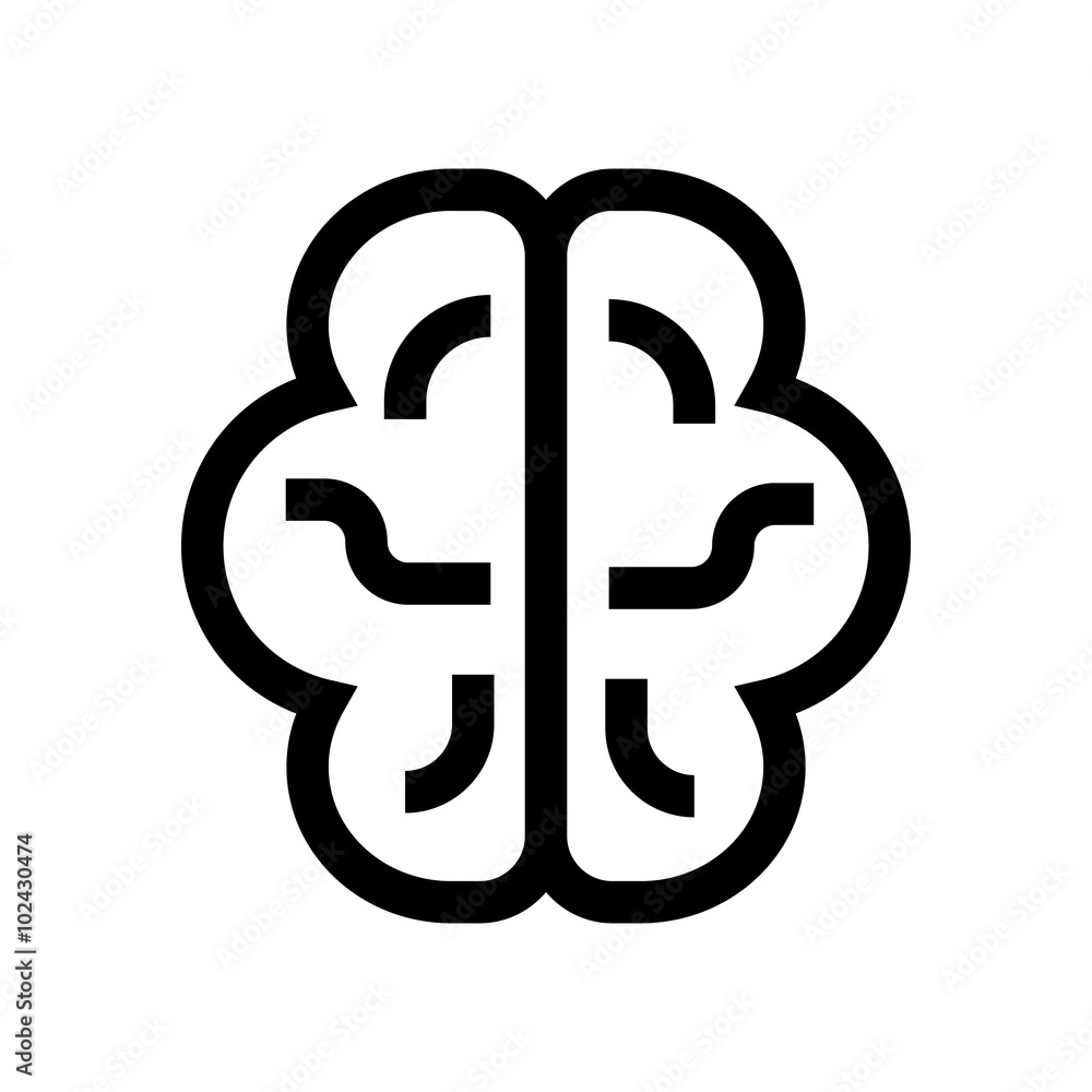 Thinking, brain line icon