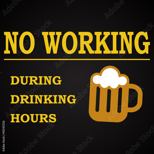 No working - funny inscription template