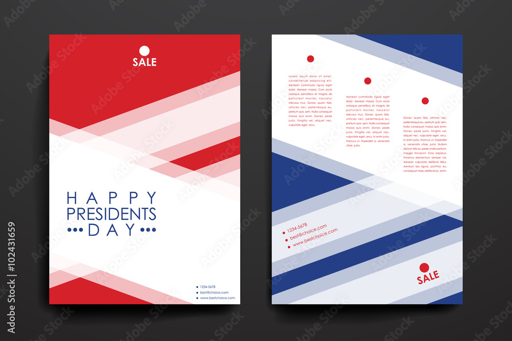 Set of brochure, poster design templates in Presidents Day style