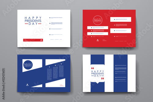 Set of brochure, poster design templates in Presidents Day style