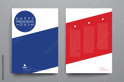Set of brochure, poster design templates in Presidents Day style