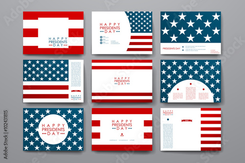 Set of modern design banner template in Presidents Day style