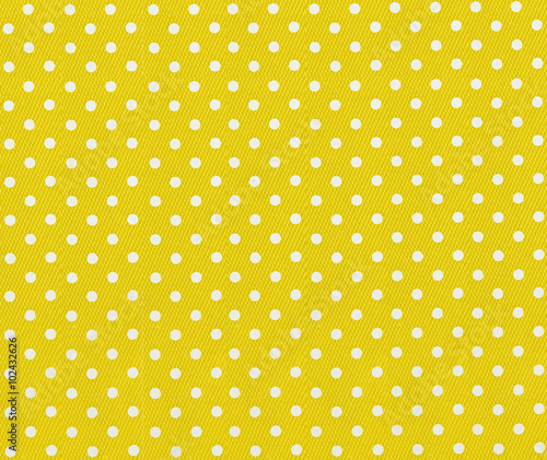 Photography yellow fabric with white polka dots