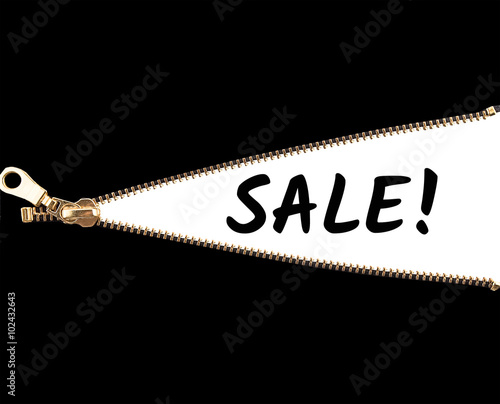 Fotografie black metal zipper unzip with word sale