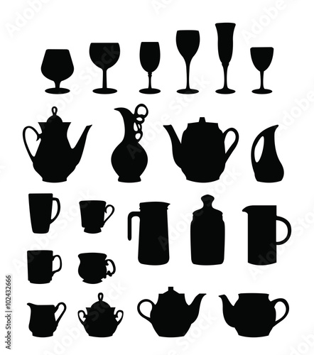 tableware silhouette vector