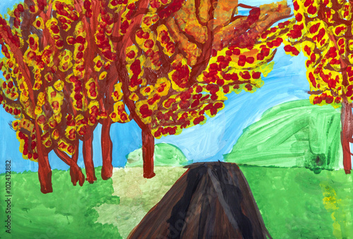 Детский рисунок "Осень"
